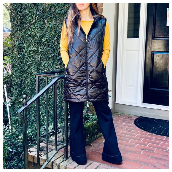 ✨LAST ONE✨Made in Italy Hottest Favorite Style Puffer long Hoodie Zip Up Vest - Picture 8 of 9